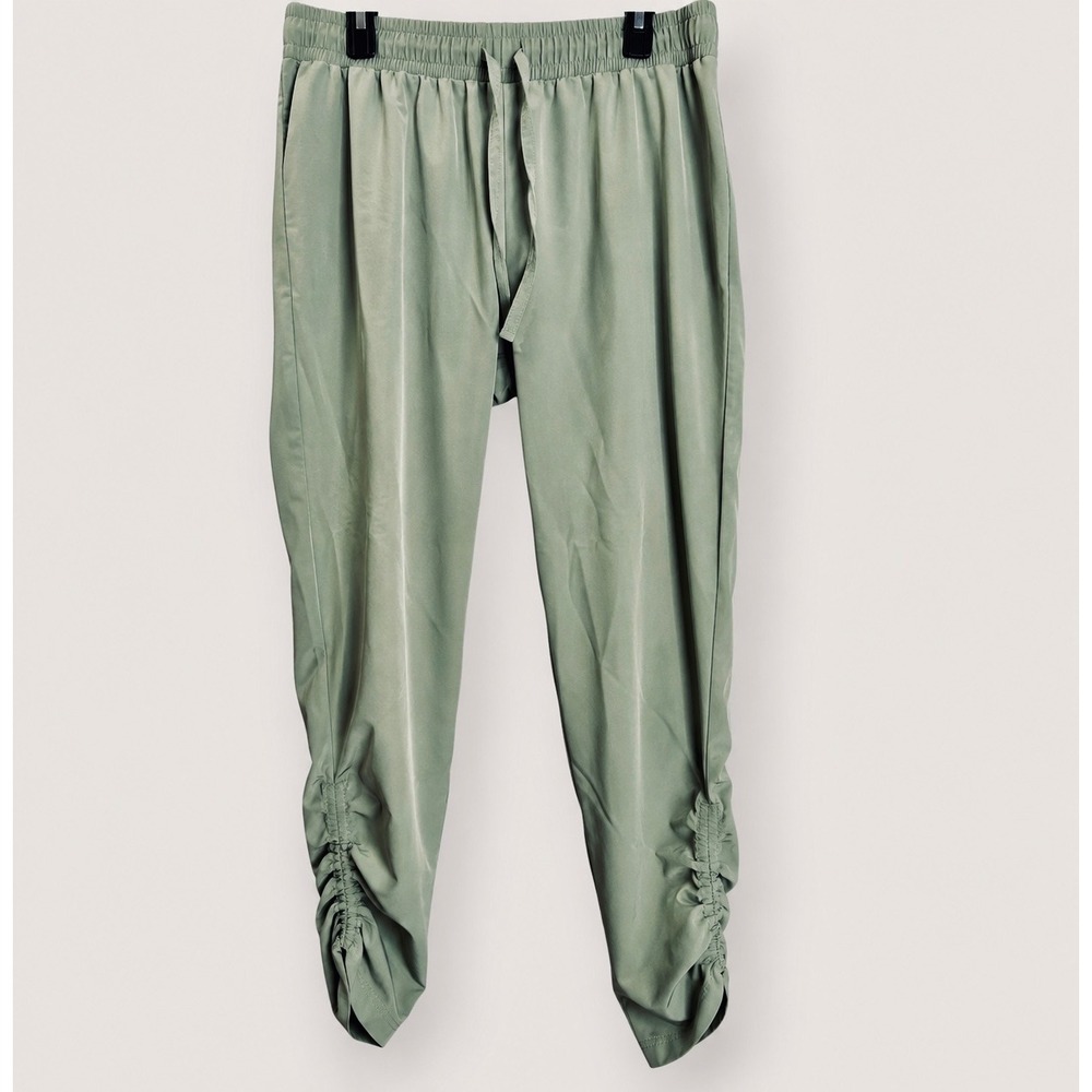 Gaiam Womens XL Olive Green Lightweight Ruched Jogger Pants Athleisure Gorpcore